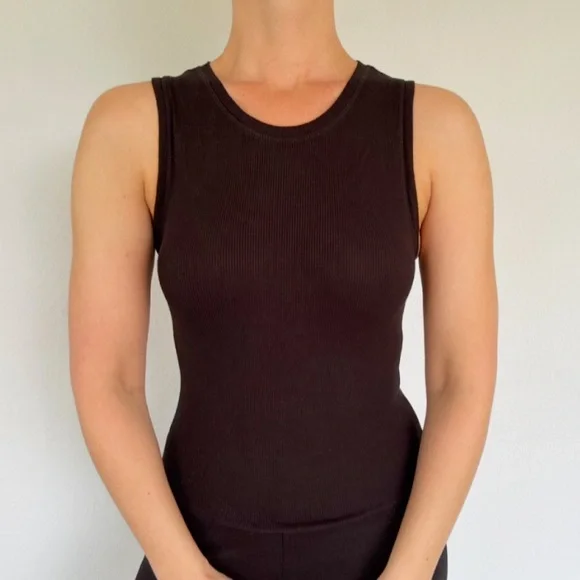 No Boundaries black spandex stretch ribbed knit sleeveless tank top size large - Picture 1 of 9